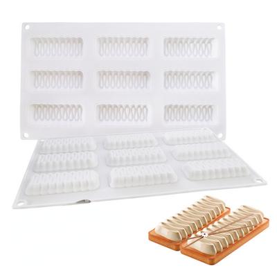 Σκεύος ψησίματος 9 Wave Tartar Mousse Ring Cake Φόρμα σιλικόνης Ορθογώνιο δαχτυλίδι πύργου