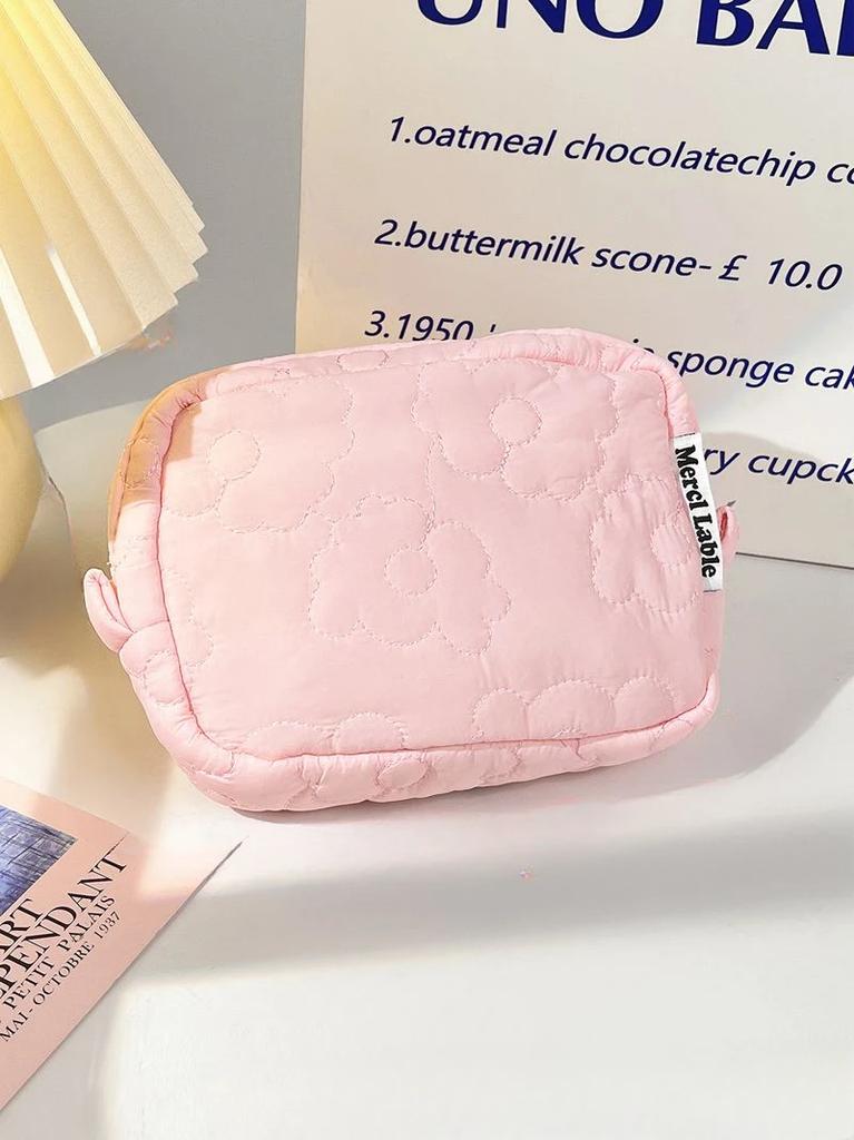 Ins Cute Fabric Pouch Bags Candy Color Cosmetic Bag for Women Girls Airpods Stationery Pencil Zipper Jewelry Kawaii Makeup Pouch