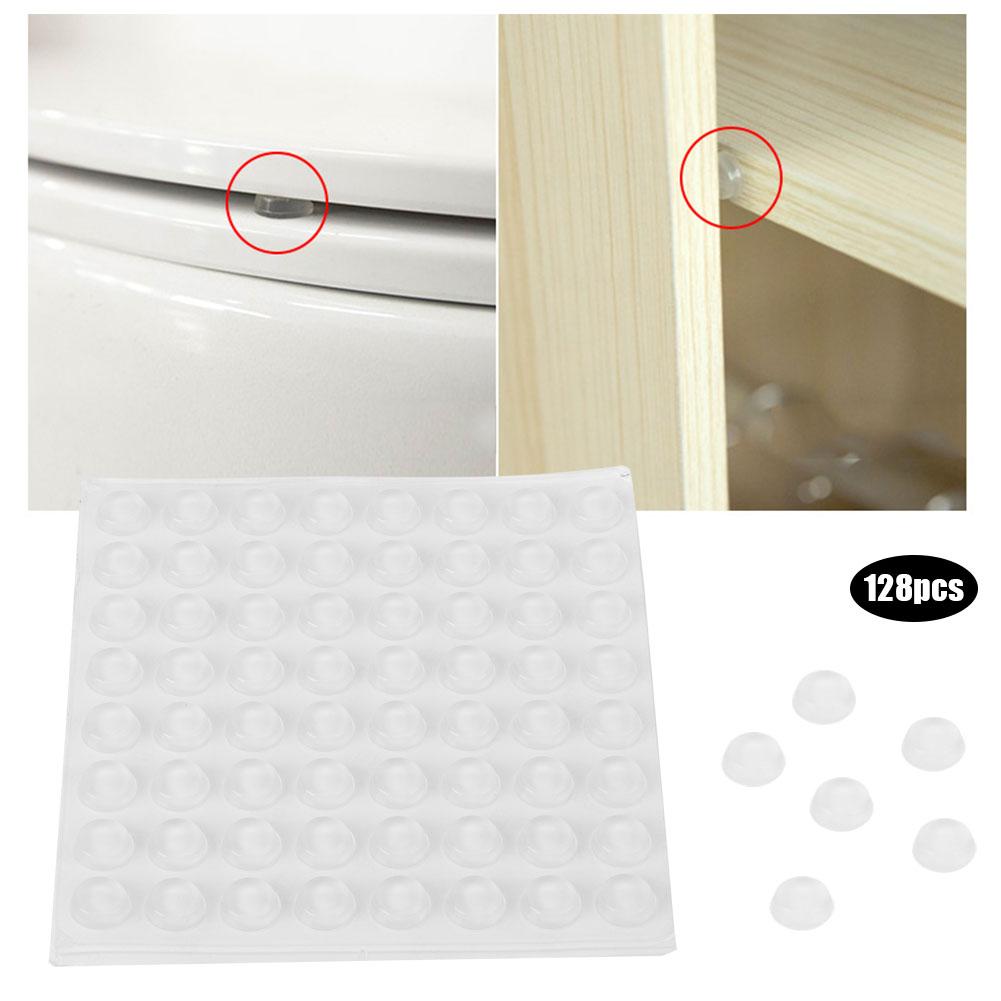 128 Piezas Almohadillas de Silicona Autoadhesivas Transparentes Antideslizantes Esterilla para Pies Protectores del Hogar 12x4mm