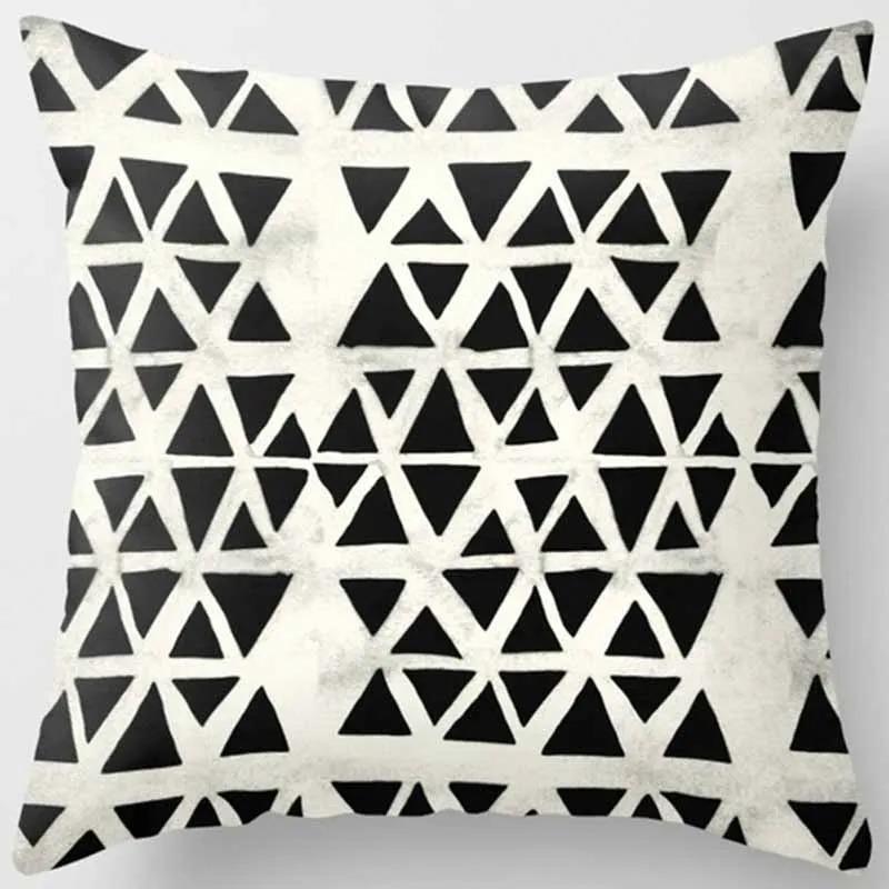 

Black and White Geometric Pattern Pillowcase Modern Simple Ins Style Cushion Creative Striped Polka Dot Sofa Decorative Pillow 16x16Inch