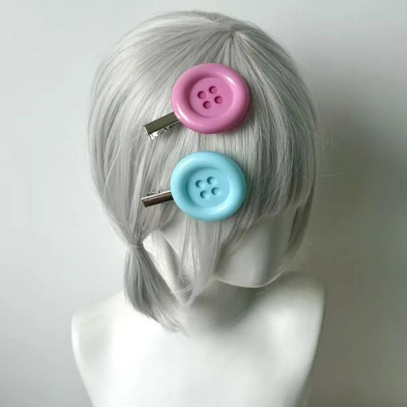 4pcs Fashion Colorful Y2K Large Button Side Hair Clip Harajuku Candy Girls Gift Subculture Vintage INS Decoration Accessories