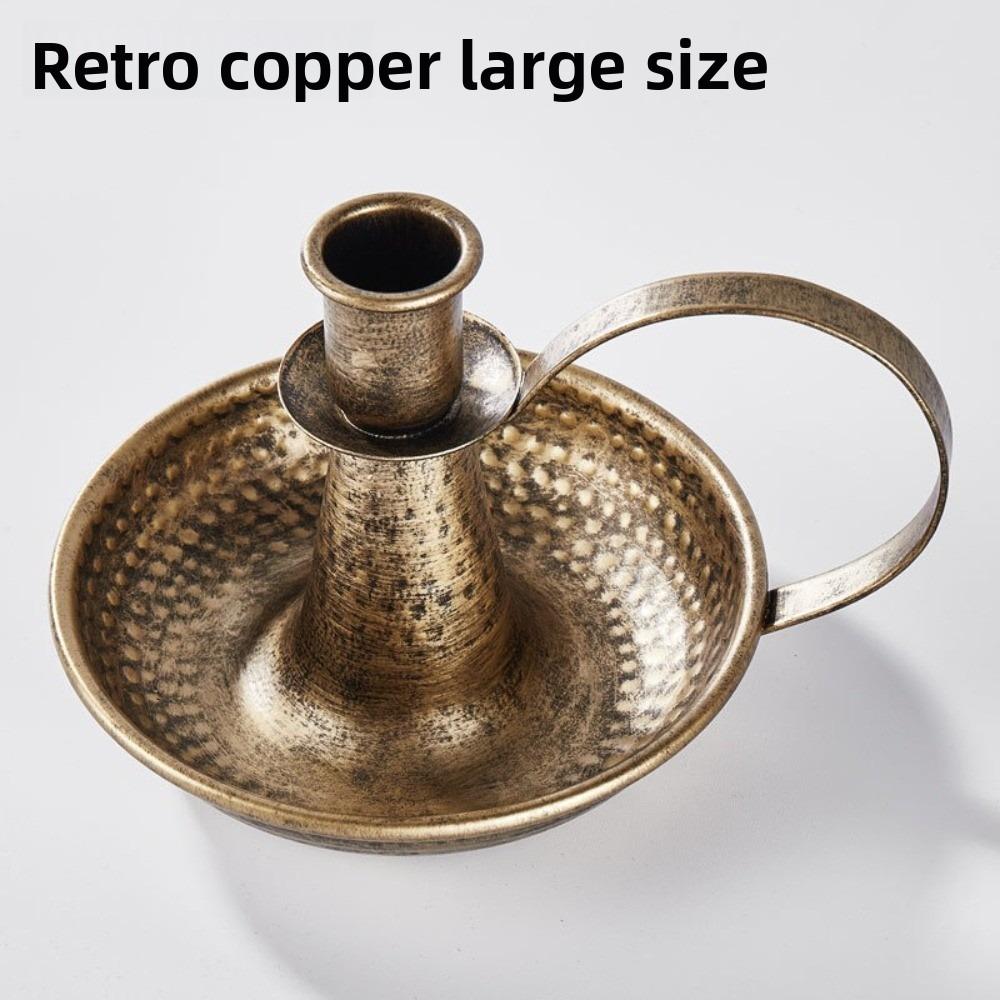 Vintage Elegant Tabletop Candle Holders Metal With Handle Home And Wedding Decoration Candlestick Holder Iron