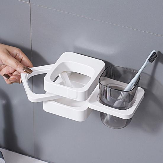 Zahnbürstenhalter Multifunktional Bohrlos Staubdicht Faltbar Wandmontiert Saugbar Elektrische Zahnbürsten Organizer Haushaltswaren