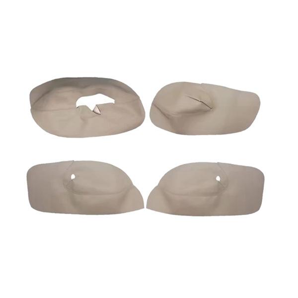 Beige Microfiber Leather Car Interior Door Armrest Panel Cover - 1 Set