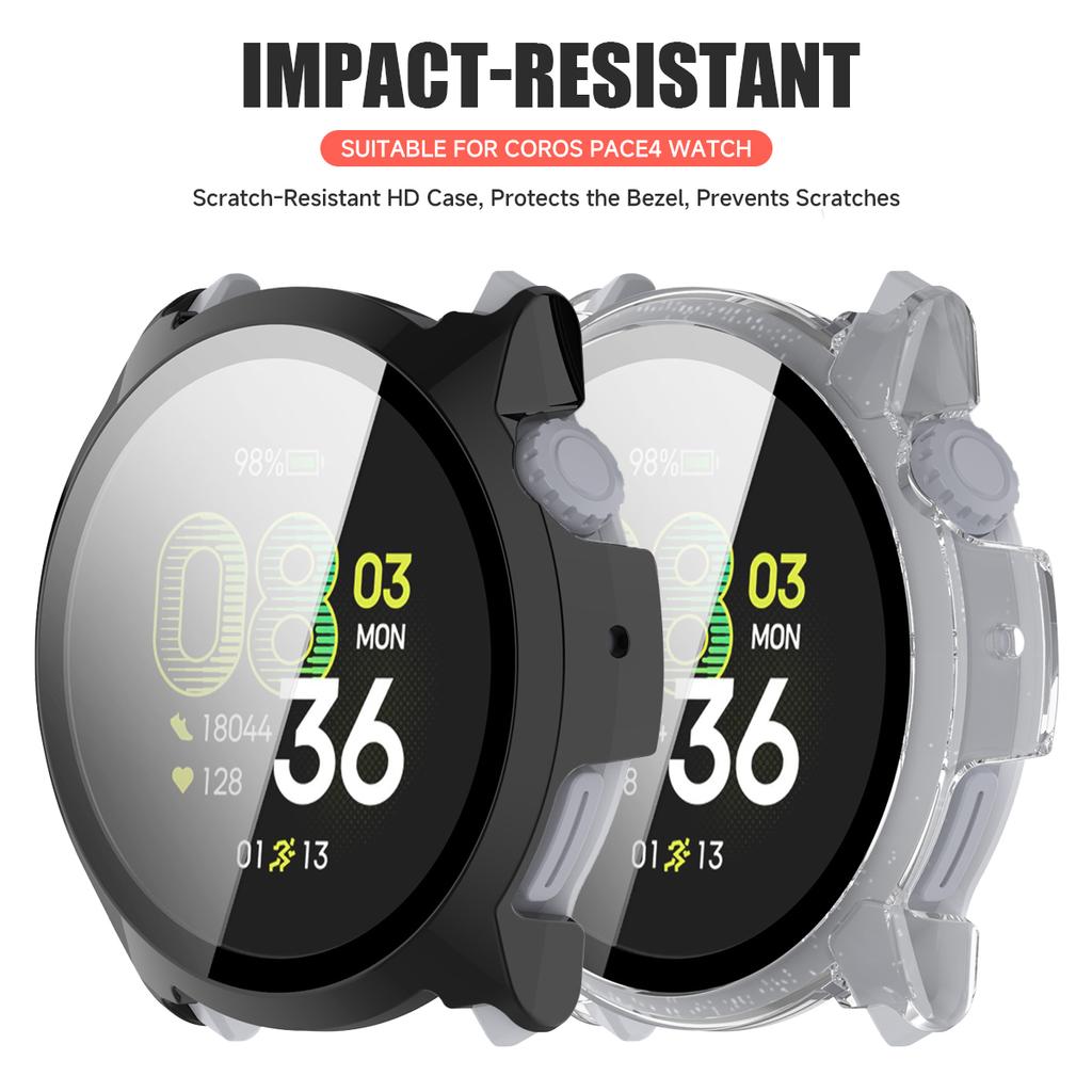 Case+Glass For Coros Pace 4 Hard Shell Screen Protector Smartwatch Frame Case Watch Protective Bumper Anti-drop/scratch Cover