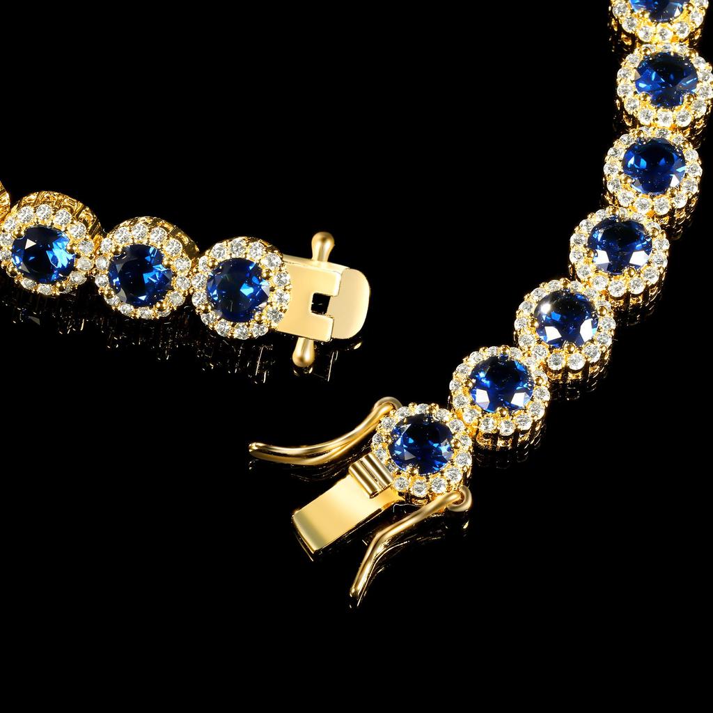 8mm Gold Tennis Bracelet with Copper Inlay and Figure Eight Clasp