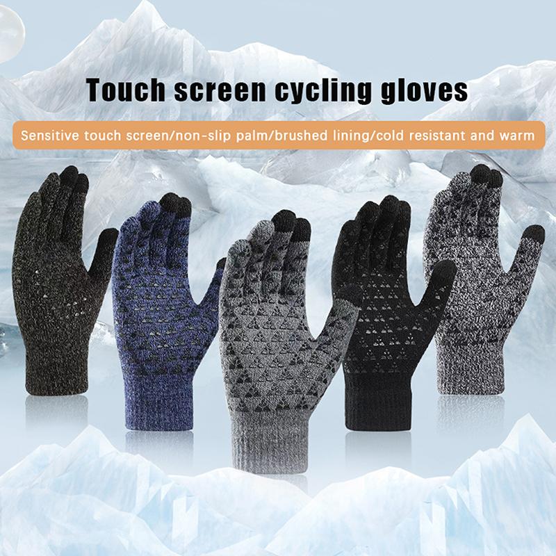 1 Pair Full Fingers Gloves Waterproof Cycling Outdoor Sports Running Motorcycle Ski Touch Screen Fleece For Men Women