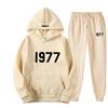 ESSENTIALS Double Line High Street Fleece Hoodie Set 1977 Trendy Casual Loose Fit.