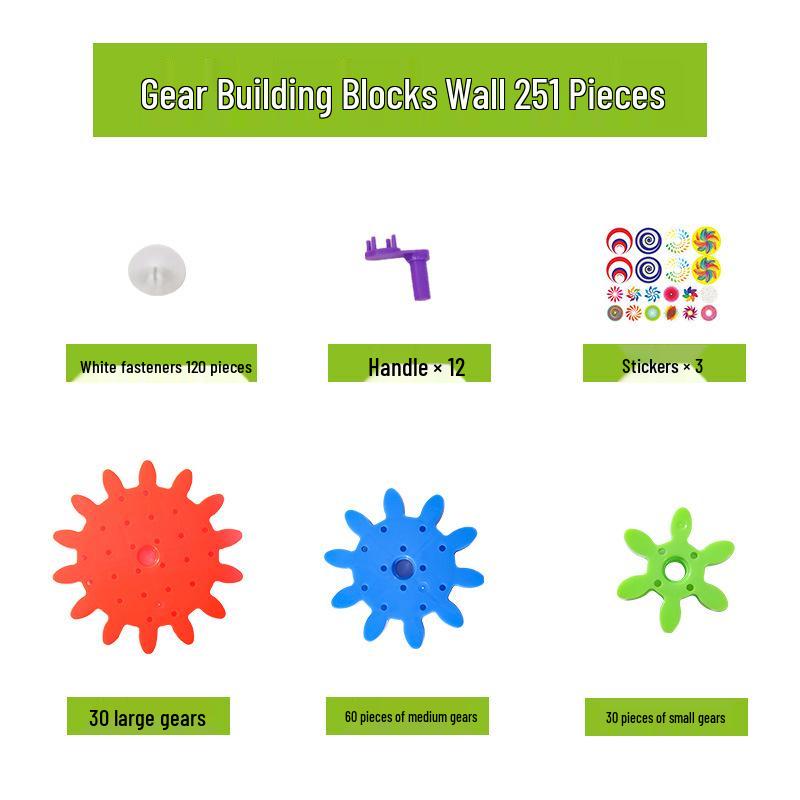 Large Particle Gear Building Blocks for Kids - Educational Wall Toy