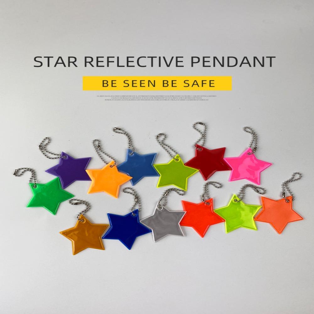 Night Traffic Safety Reflector Star Reflective Pendant Reflector Keyrings Reflective Bag Pendant