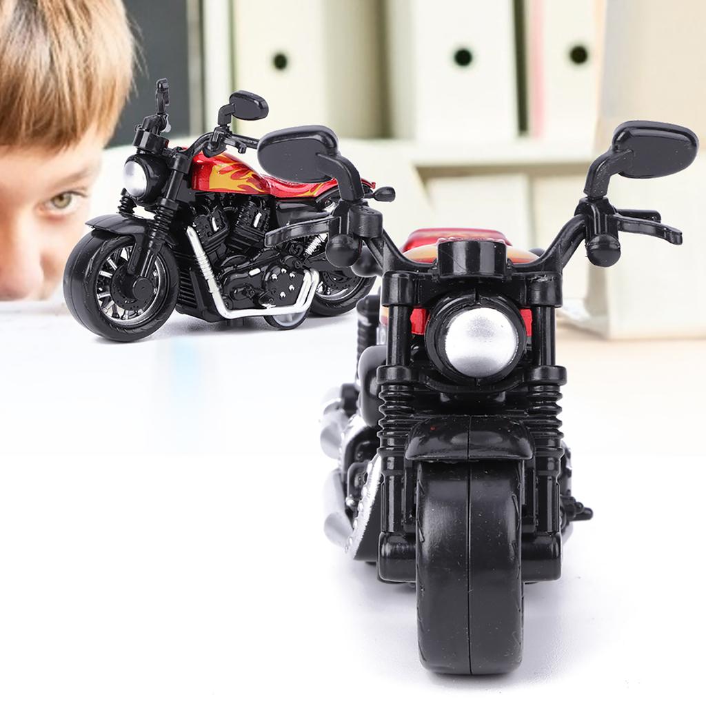 Alloy Motorbike Toy Model Highly Simulation Children Kid Pull Back Vehicle Toy(Red )