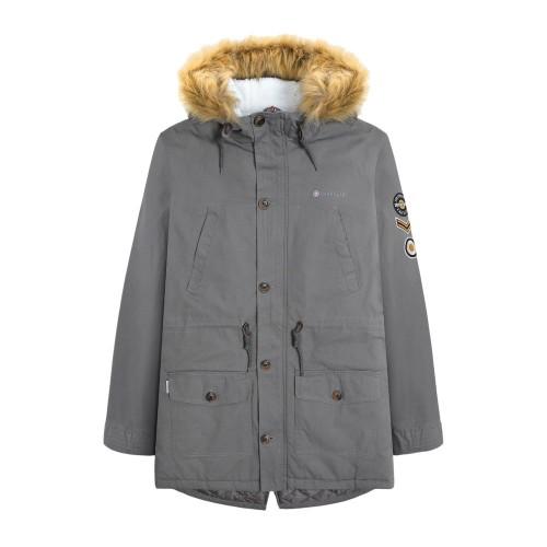 Lambretta Men's Dark Grey Sherpa Lined Parka In | : Medium - Image 2