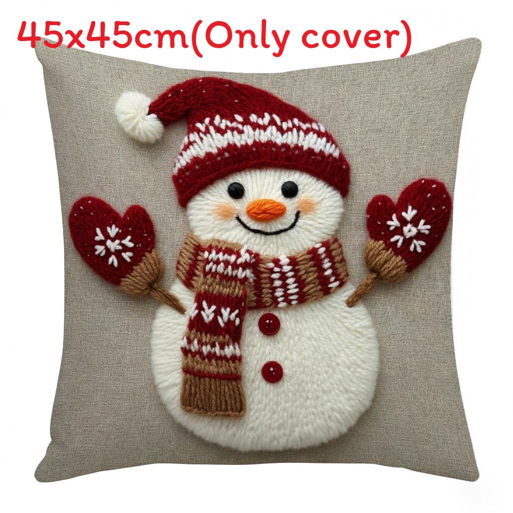 Christmas Decorative Pillow Cover With Short Plush Material For Holiday Home Decor