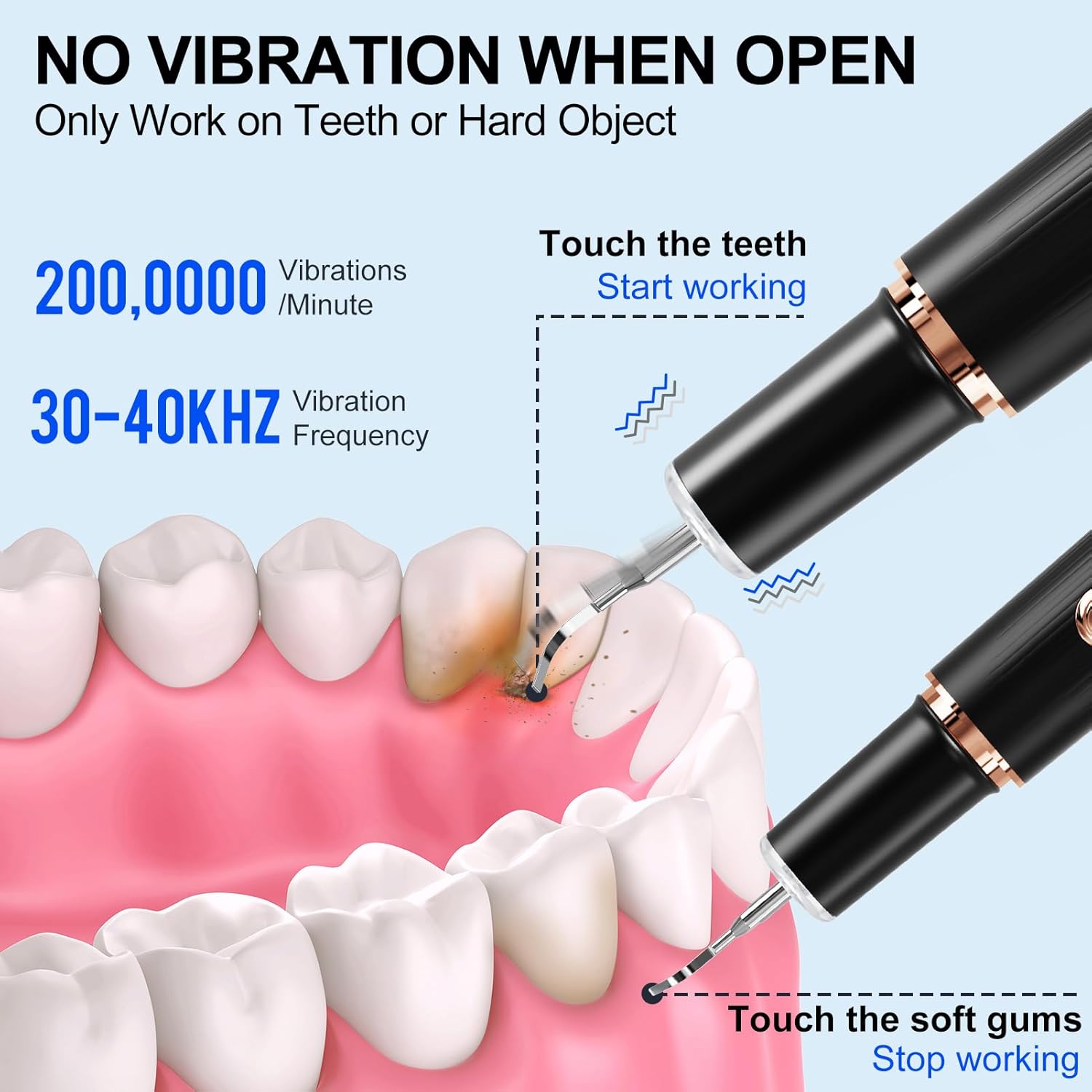 Plaque Remover for Teeth, Tartar Remover for Teeth Cleaning with 4 Replaceable Heads and 3 Adjustable Modes, Rechargeable Teeth Cleaning Plaque