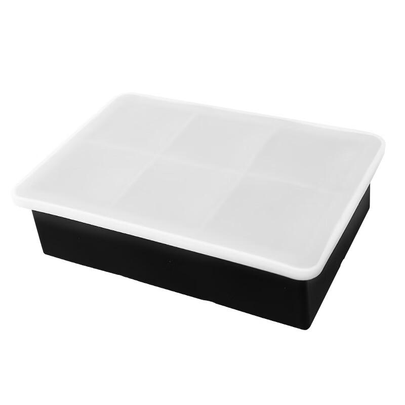 Direen 6-Grid Silicone Large Ice Cube Tray (2-Pack)