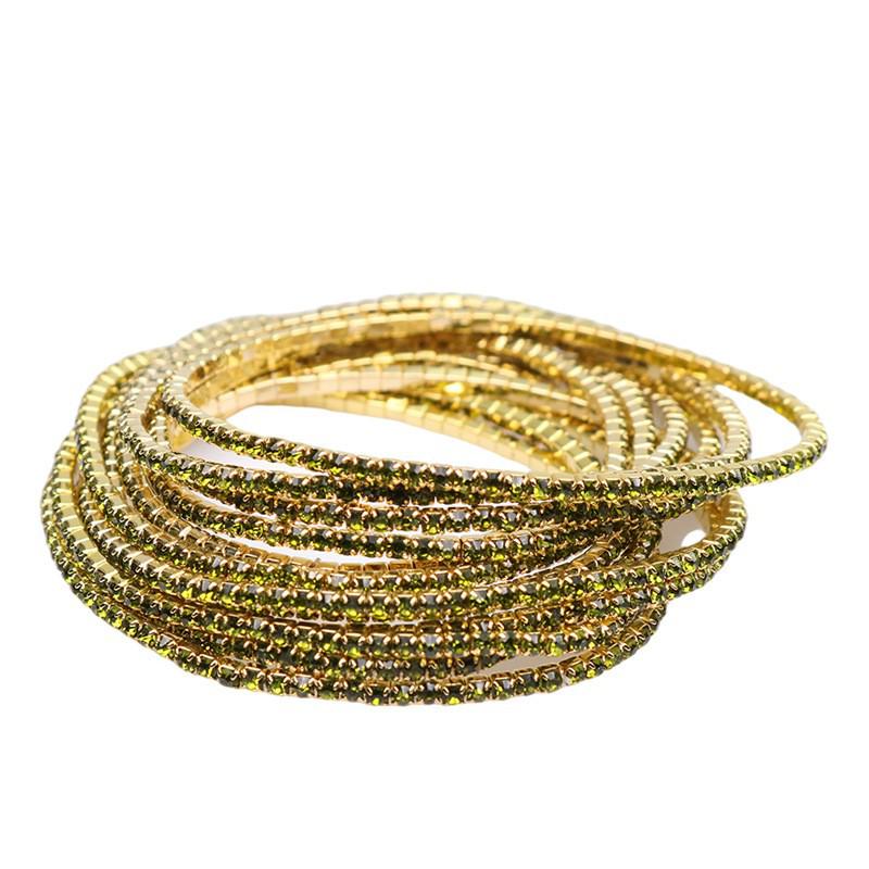 European & American Style Colorful Zircon Diamond Elastic Tennis Bracelet