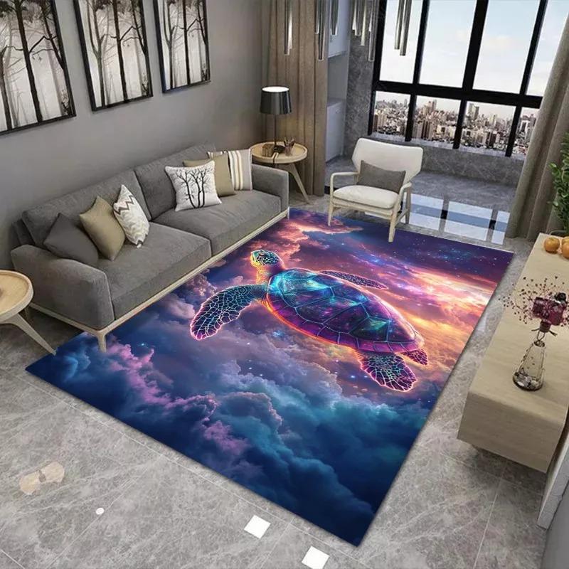Turtle Printing Large Carpet Anti Slip and Wear-resistant Used in Living Rooms Mat Bedrooms and Other Scenes Soft Rug Beautiful