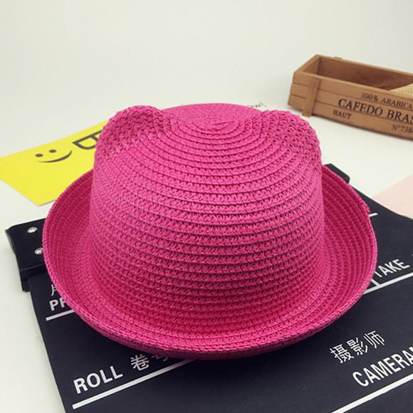 Childrens Cartoon Straw Hat With Sunshade For Summer Outings And Playtime