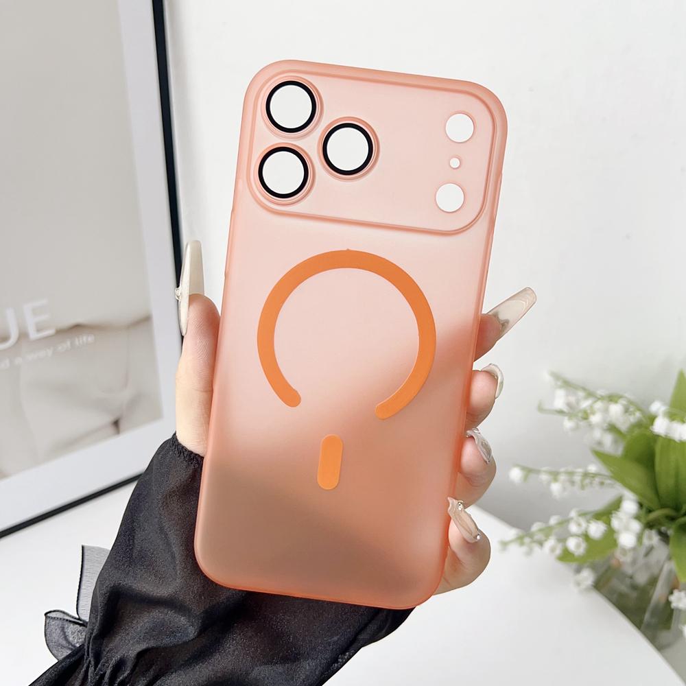 KEYSION Ultradünne Matte Klare Hülle für Magsafe für iPhone 13 14 15 Pro Max 15 Plus Magnetische Kabellose Lade-Rückabdeckung