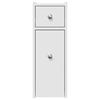 Narrow Wheeled Bathroom Cabinet, Bathroom Corner Storage Cabinet, White Engineered Wood