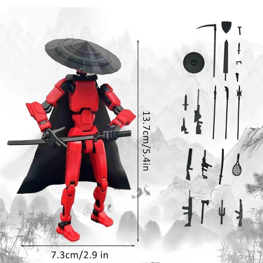 

13 Jointed Movable Action Figures Shapeshift Robot 3D Printed Mannequin Character Assemble Toys Parent-children Game Kids Gifts червоний