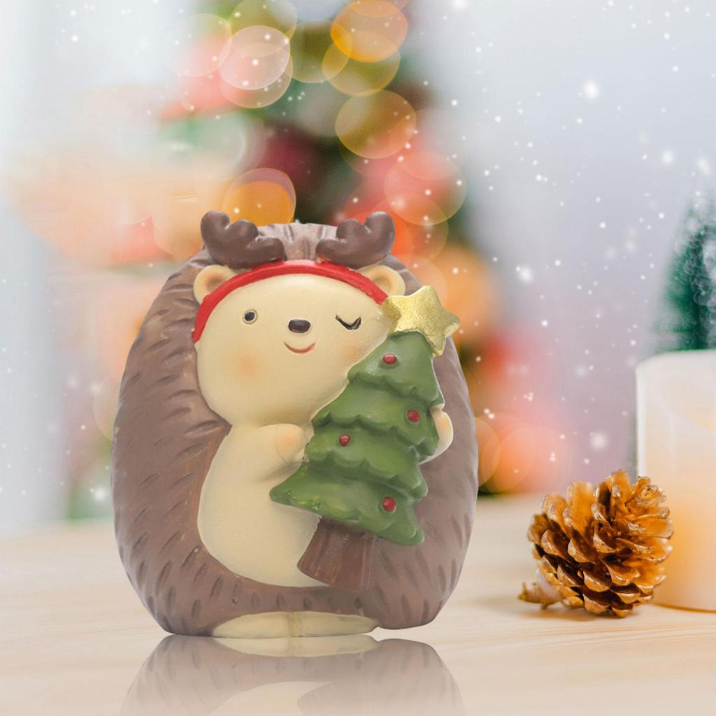 Christmas Decoration Figurines Animal Figurines Cute Miniatures Ornaments for Tabletop Christmas Bedroom Party Indoor Home