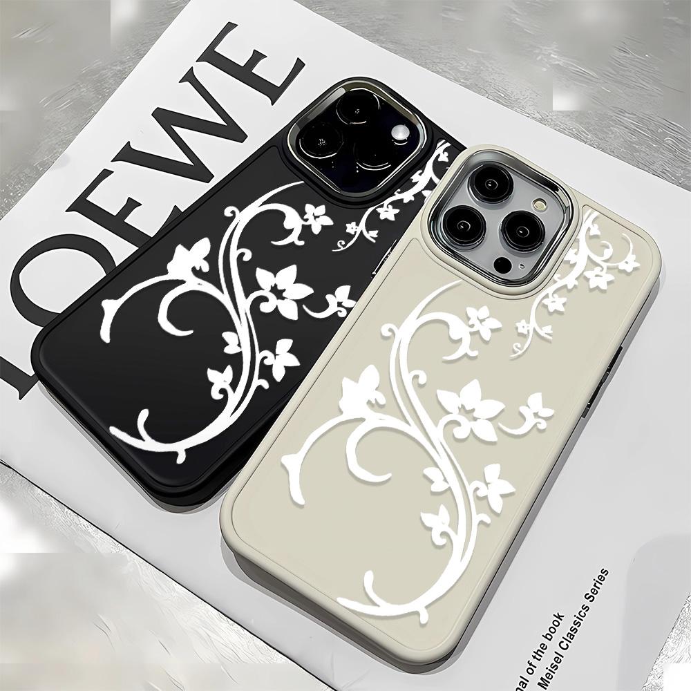 Couple Two Tone Pattern Phone Case For Iphone 17 Air 16 15 14 11 13 12 Pro Max Mental Stylish Anti-Drop Protective Cover Funda