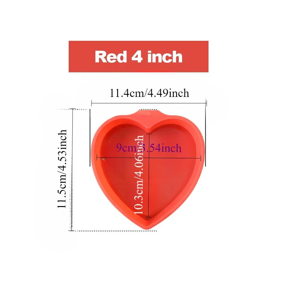 

4/6/8 In Heart Shaped Cake Silicone Pans For Baking Mousse Cake ChocolateDecoration Molds Non-stick Food Grade silicone Bakeware