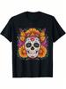 Sugar Skull Butterfly Day Of Dead Halloween Dia De Muertos T-Shirt