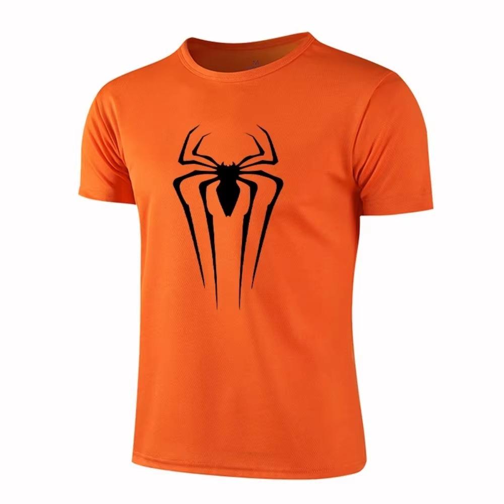 Summer Men'S Printed Round Neck Short-Sleeved T-Shirt Outdoor Running Breathable Quick-Drying Sports T-Shirt Casual Street Tops