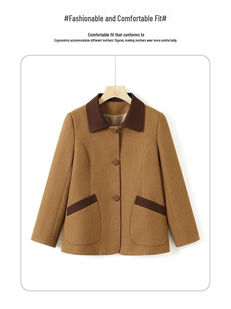 Women's Fashionable Spring & Autumn Cardigan - Short Style for Middle-Aged & Elderly Women