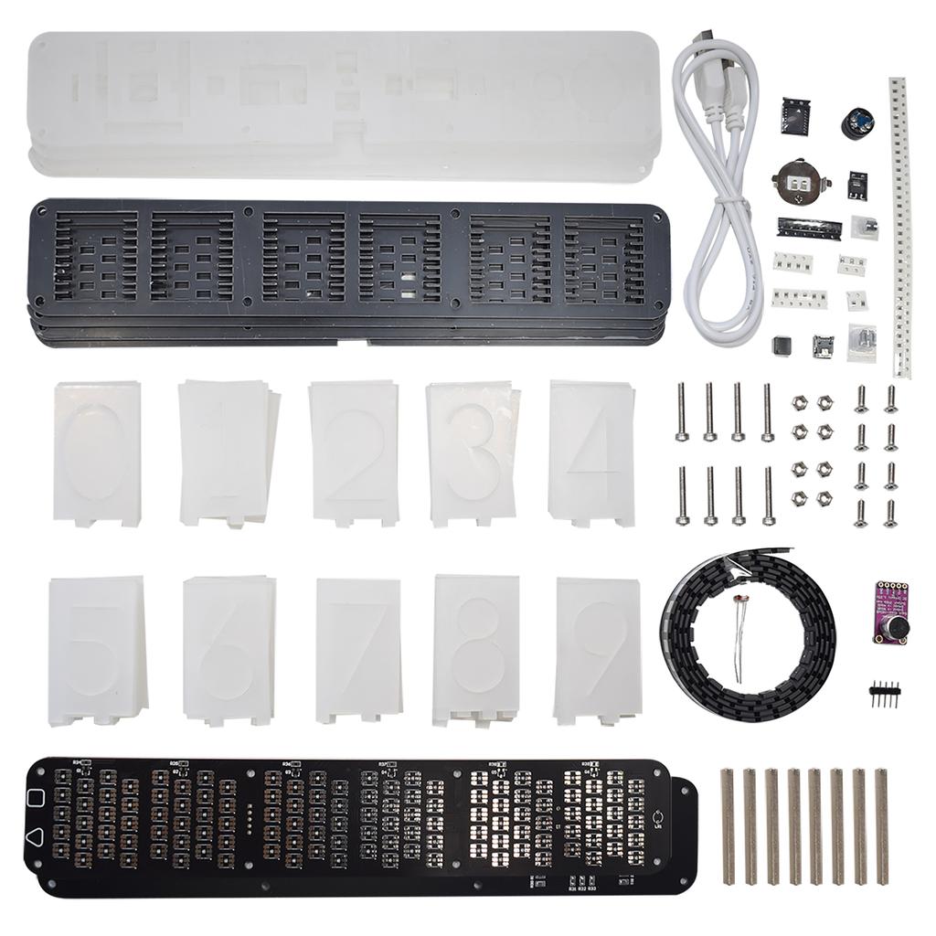 DS3231 Dijital LED Çalar Saat Kiti Büyük Yazı Tipi 6 haneli Ekran Elektronik Saat Toplu Müzik Spektrumu