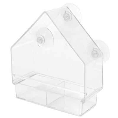 Transparent White Hanging Bird Feeder PS Pet Bird Feeder Transparent Bird Feeder  Garden Decoration