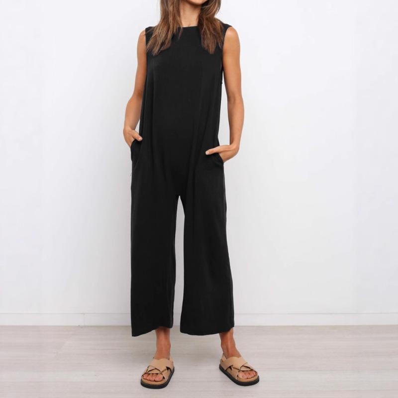 BITCED Women s Fashion Casual Sleeveless O-Neck Pants Suits S