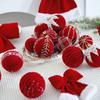 2026 New Year's Party & Christmas Plush Pendants - Christmas Ball Snowflake Deer Decor, Home Wall Hanging Decoration Supplies