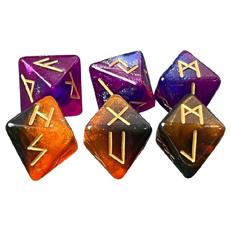 6pcs Mystical Divination Dices 8-Sided Astrologys Learning Prediction Dices for Enhancing Role Playing Game Experience