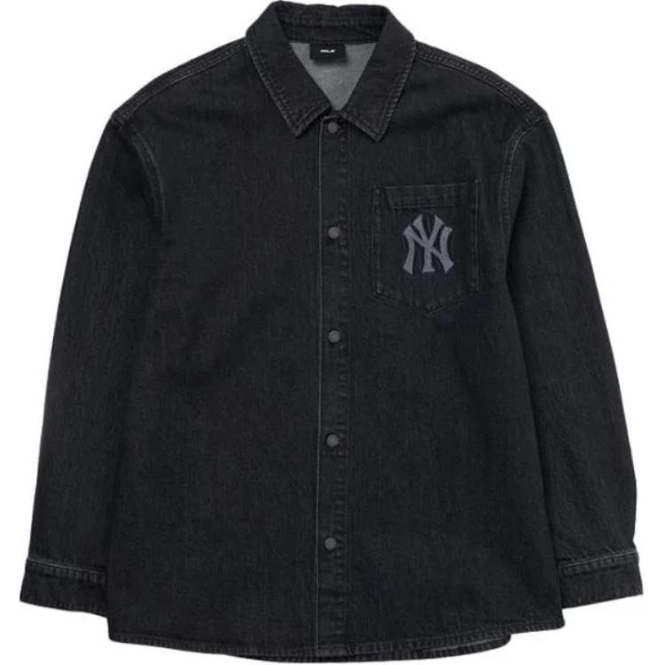 

New MLB New York Yankees Denim Coopers Mega Logo New York Yankees Denim Shirts Shirt Unisex Black 3ADRB0144-50BKS L