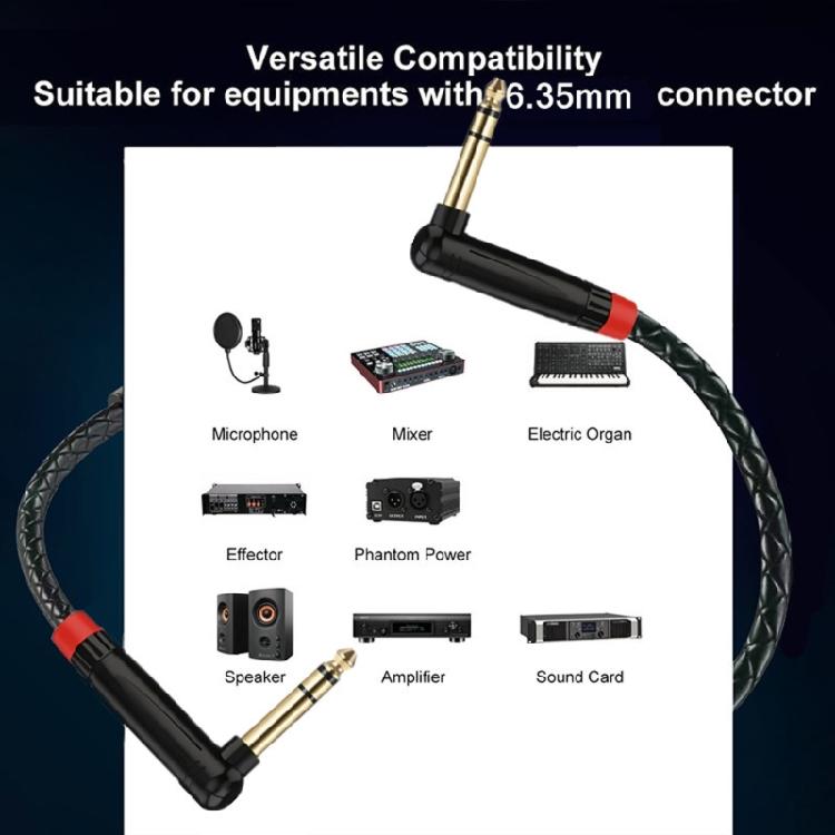 1/4inch Guitar Instrument Cable 6.35mm (1/4) to 6.35mm (1/4) Stereo Sound Cable Male to Male Cable for Electric Guitar