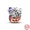 Copper Fits Genuine Bracelets Mickey Murano Glass Bead Dangle Charms Bead Necklaces Pendants DoItYourself Women Jewellery Gif