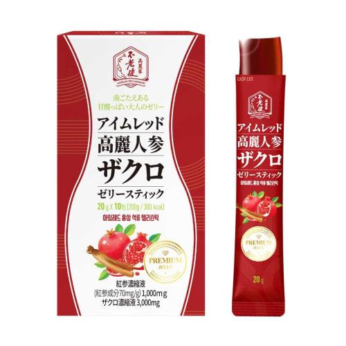 Korean Ginseng Pomegranate Jelly, 20g x 10 packets, made with Korean red ginseng extract, pomegranate concentrate, pomegranate jelly, pomegranate jell