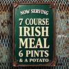 Vintage Irish Pub Metal Wall Sign 8x12 Inch Rustic Golden Lettering Home Bar Kitchen Decor