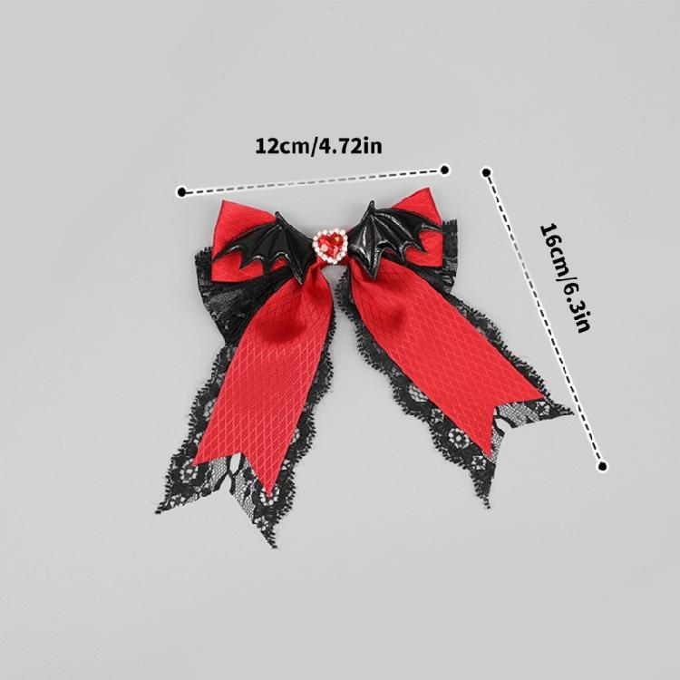 Punk Devil Wing Heart Hair Clip for Women Girl Hair Styling Accessories for Braid 2000s Halloween Party Dressingup Supply