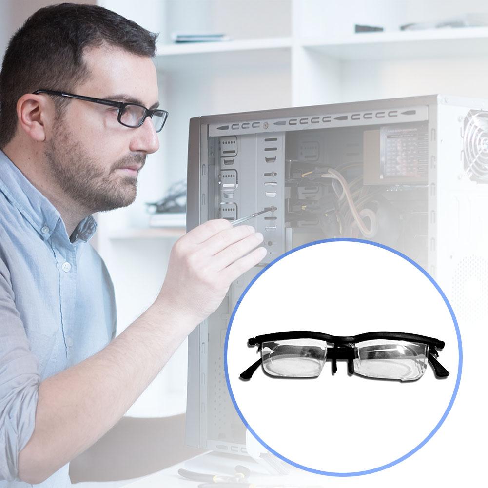 Focus Adjustable Glasses Universal Flexible Diopter Control Eyeglasses Zoom Eyeglasses for Reading Driving