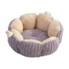 Pet Bed with Raised Petal Sides Cozy Petal-Shaped Round Snug for Cats