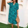 Loose Summer Sunscreen Smock V-Neck Beachwear Shirt Fashion Bikini Cover-Ups  for Women