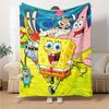 Spongebob Friends Adventure Flannel Blanket Super Soft Warm Cozy Blanket For Sofa Bed Office Travel Allseason Home Decor Gift