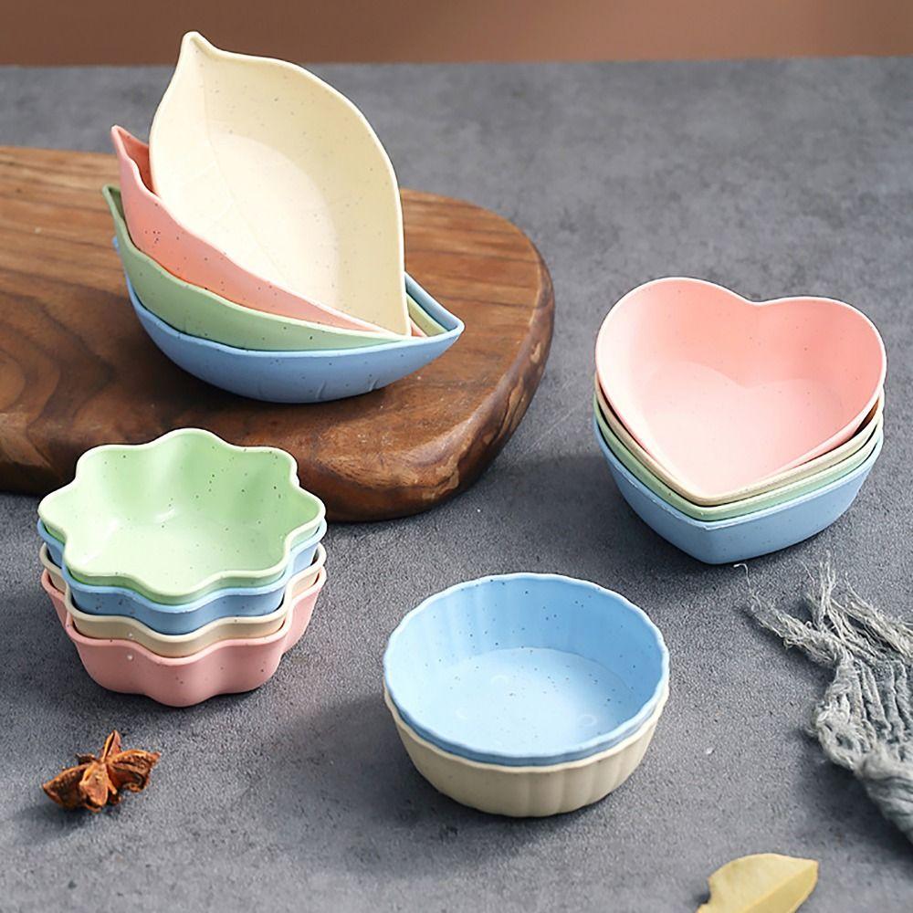 Kitchen Utensils Seasoning Dish Wheat Straw Mustard Wheatgrass Bowl Durable Snack Plate  Kitchen