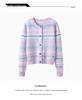 Fair Isle Striped Cashmere Cardigan - Women's Warm Round Neck Jacquard Sweater for Autumn/Winter