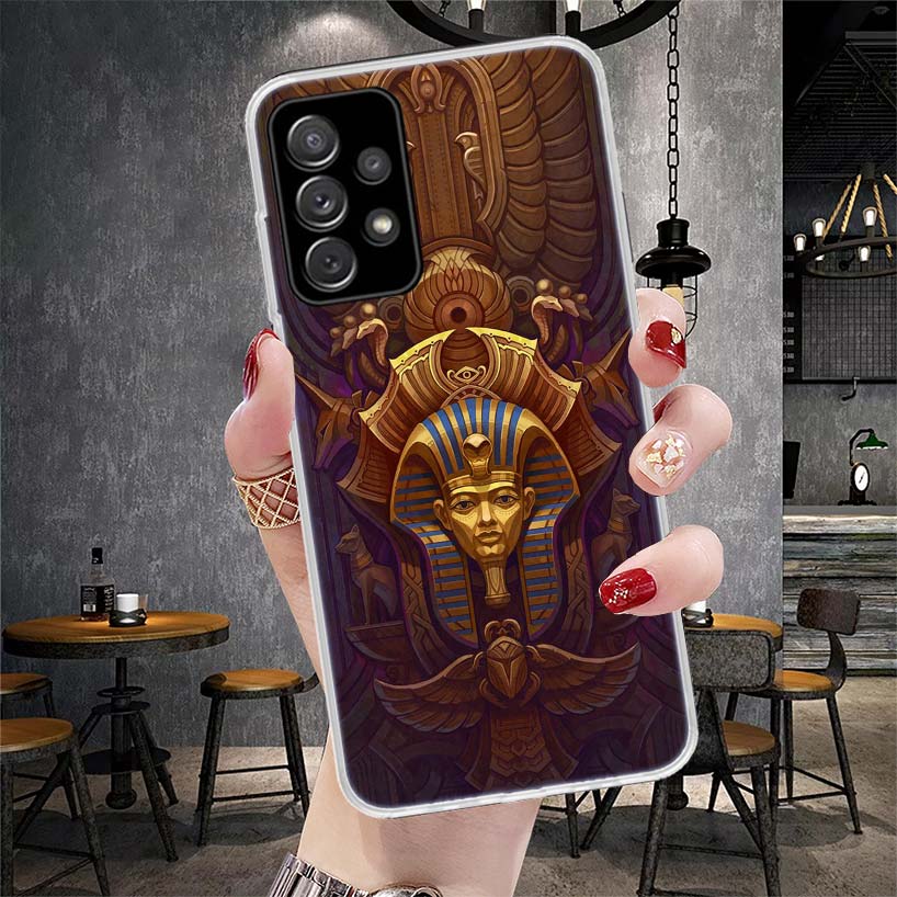 Egypt Nefertiti Anubis Ankh Pharaoh Soft Phone Case For Samsung Galaxy S22 S23 S24 S25 Edge S26 Ultra S20 FE S21 Plus + Fundas C