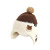 Herbst und Winter neu niedlicher Bär bestickter Ohrenschützer Outdoor warm Junge und Mädchen Baby Strickmütze Kinder Wollmütze